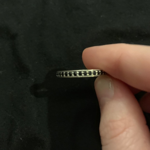 PANDORA silver ring with black crystals - Picture 2 of 5